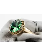 Inel Stil Vintage Emerald Aur galben 8K vrc035x-em Art Deco Bijuterii din URSS, stil rusesc